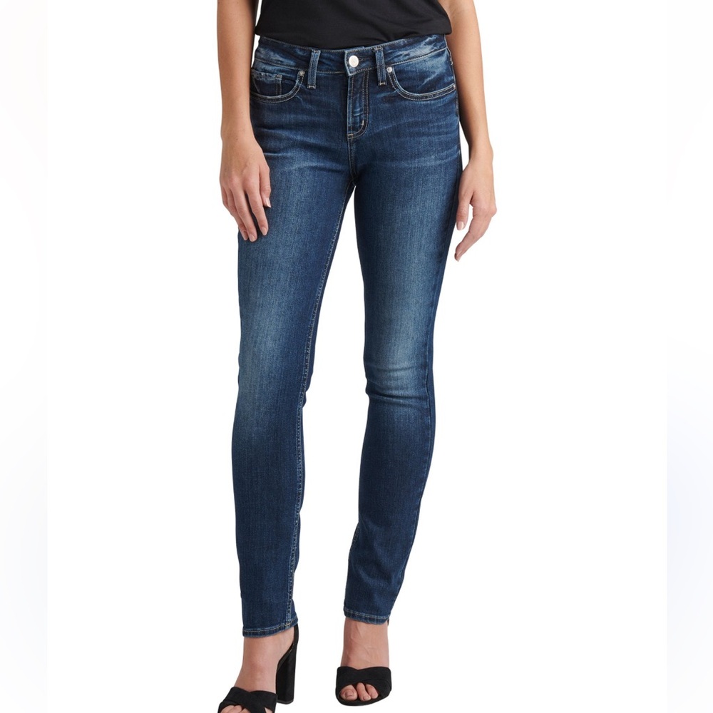 Silver Jeans Women's Mid Rise High Skinny Jeans  curvy,western